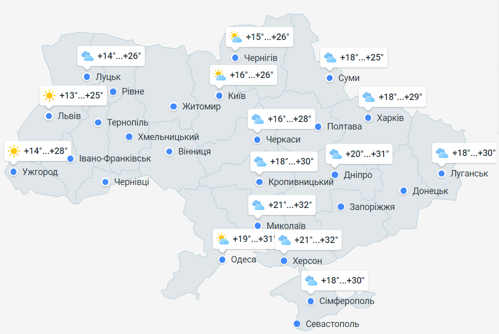 Прогноз в Украине 7 августа