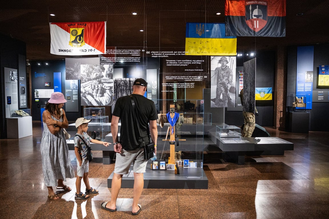 An exhibit on foreign combatants in the current war at the Museum of the History of Ukraine in the Second World War.