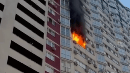 У Києві горить квартира на 13-му поверсі — відео - 290x166