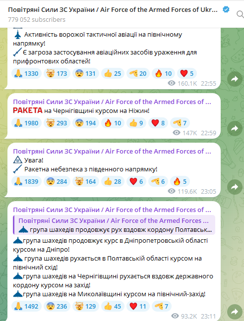 Повітряна тривога пізно ввечері 11 вересня