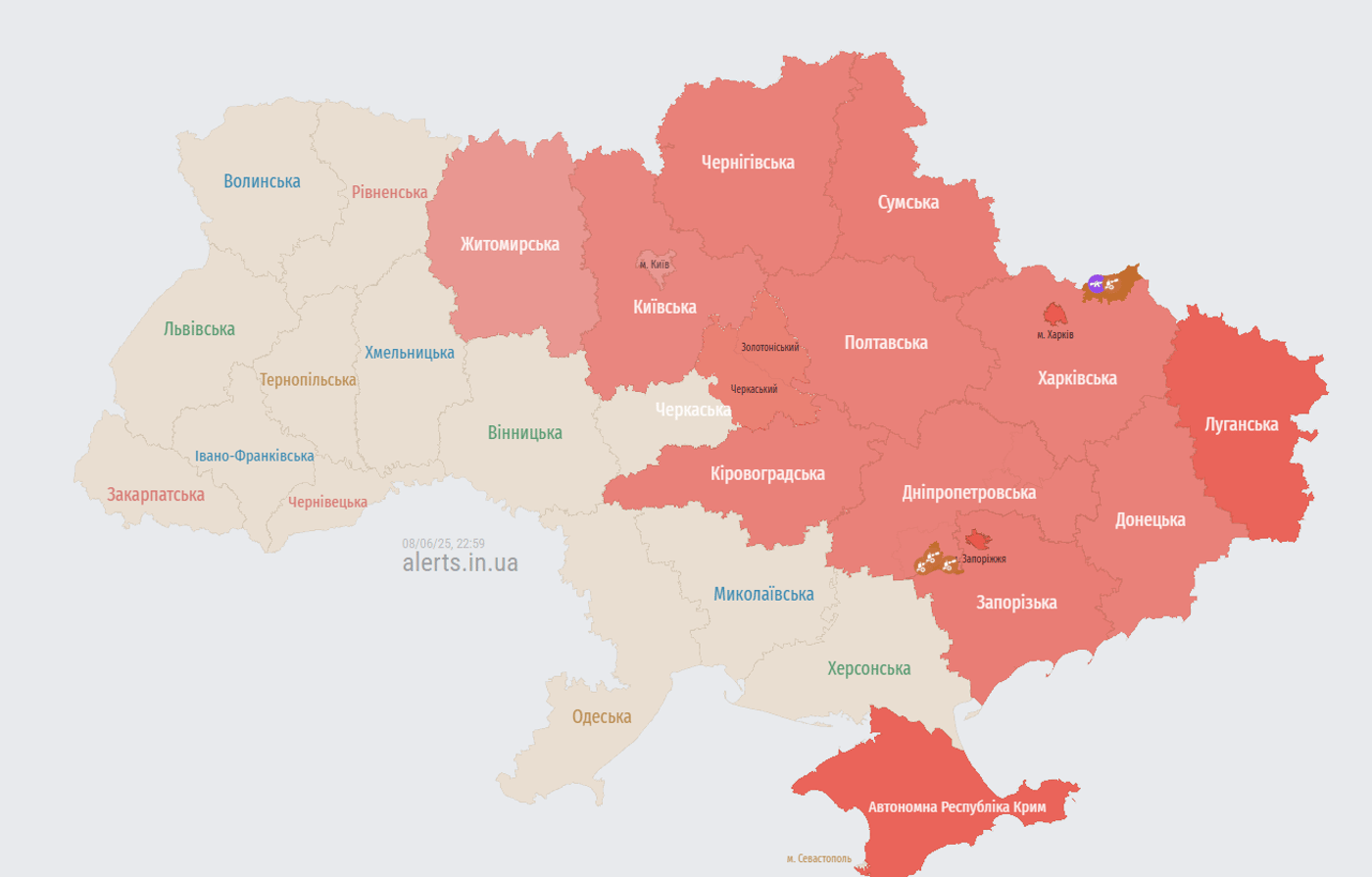 Карта тривог Україна