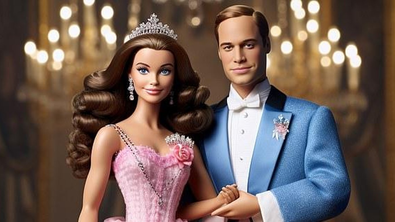 Гламурные Кейт и Меган: члены королевской семьи в мире Барби глазами искусственного интеллекта