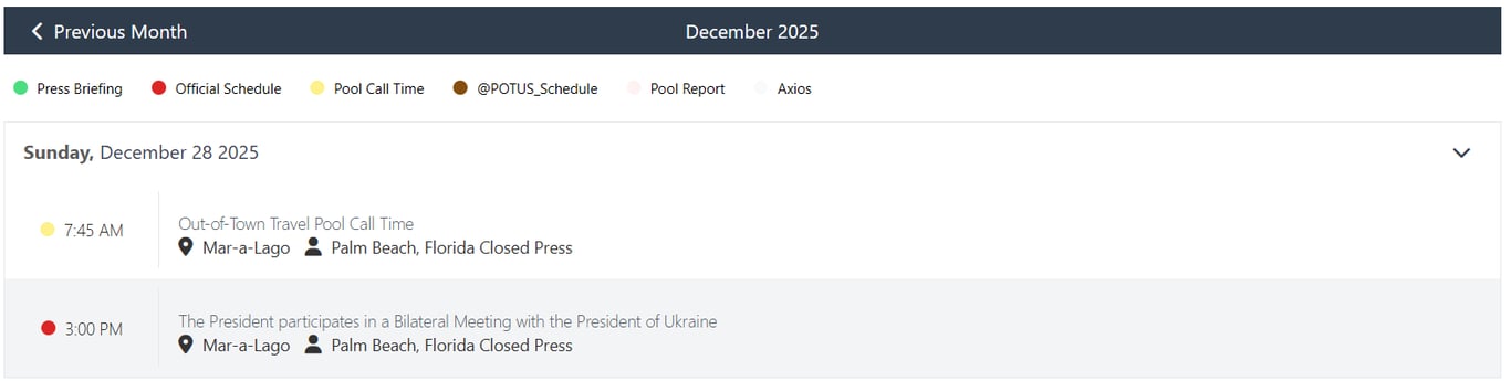 Зеленский и Трамп проведут встречу во Флориде 28 декабря