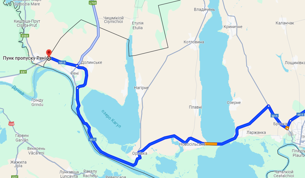 Затори КПП "Рені"