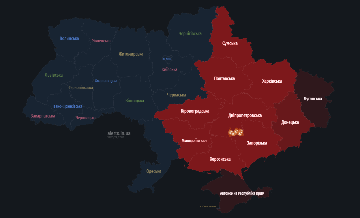 В Україні лунає повітряна тривога — куди летять російські ракети