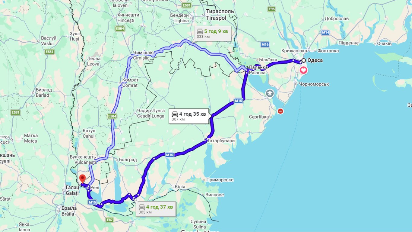 Затори на трасі Одеса-Рені