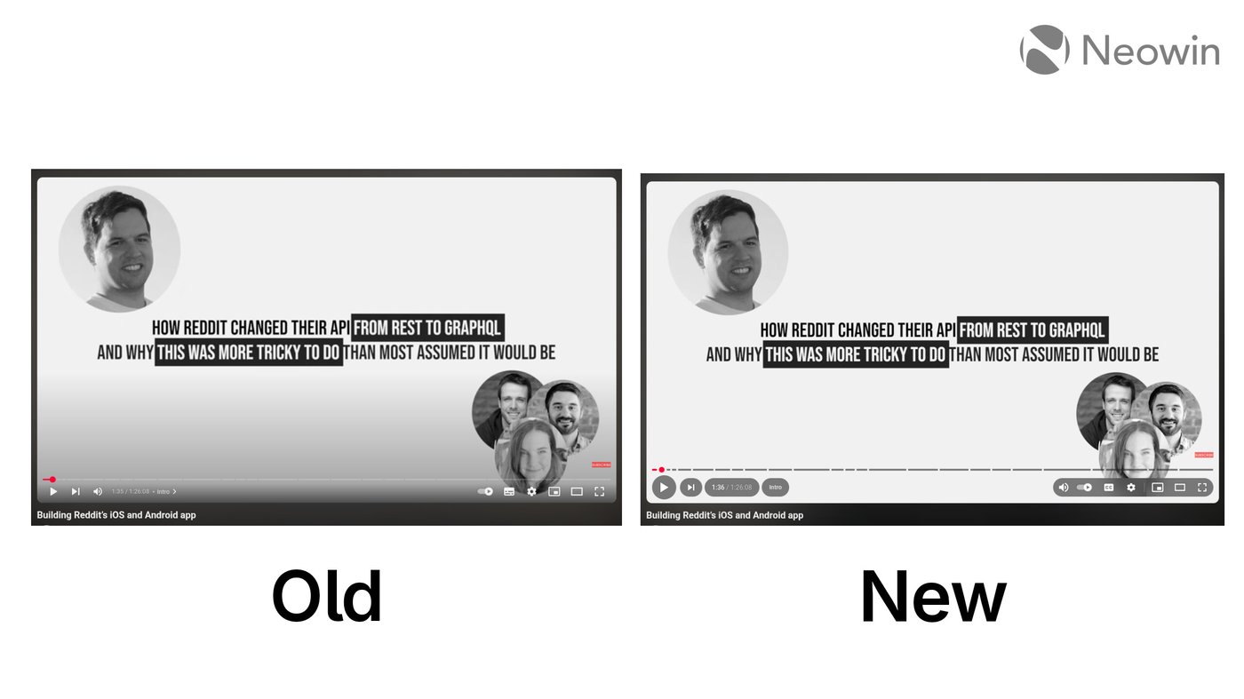 Обновление интерфейса проигрывателя YouTube