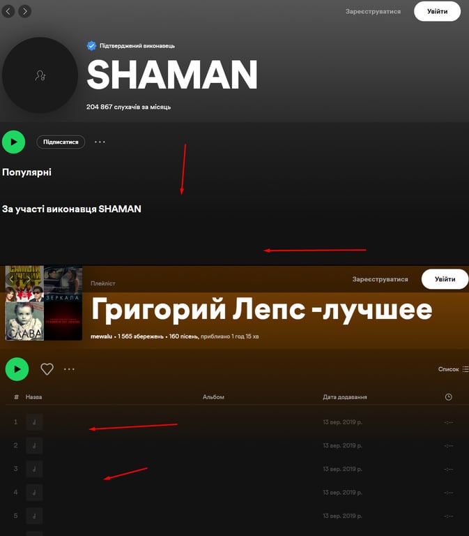 Шаман та Григорій Лепс Spotify