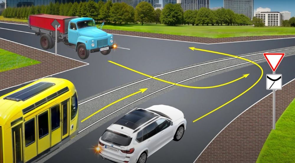Интересный тест по ПДД - кто проедет перекресток вторым - фото 1