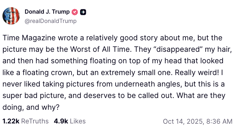 Trump's photo on the cover of Time