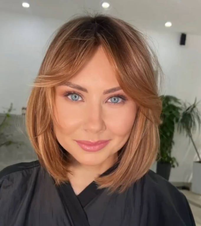 Bangs can hide imperfections as needed