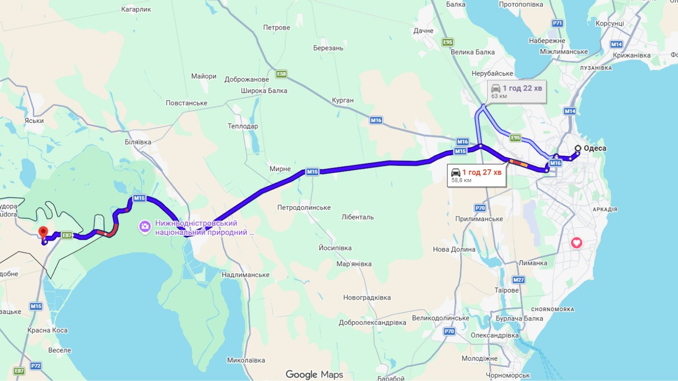 Затори на трасі Одеса-Рені