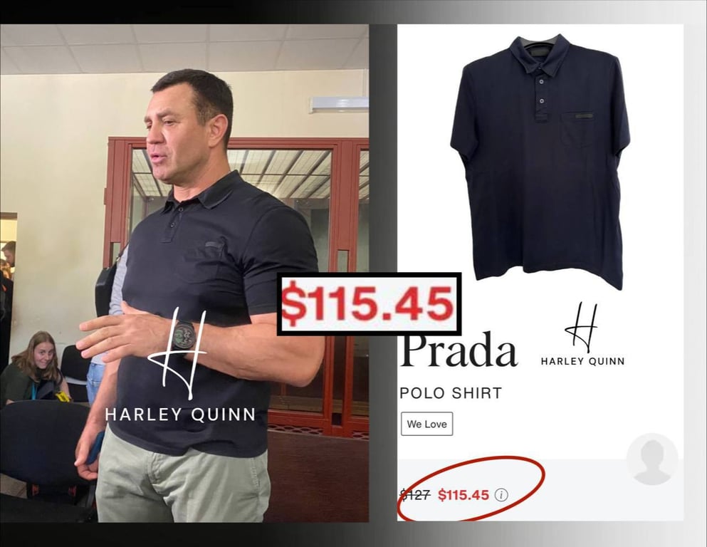 Одяг Миколи Тищенко на суді. Фото: t.me/harley_with_love