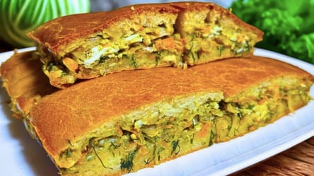 Заливной пирог с капустой на кефире — просто тает во рту - 285x160