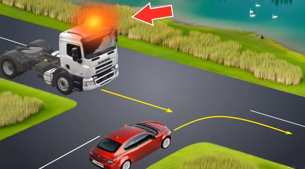 О чем предупреждает грузовик - кто должен уступить дорогу - фото 1