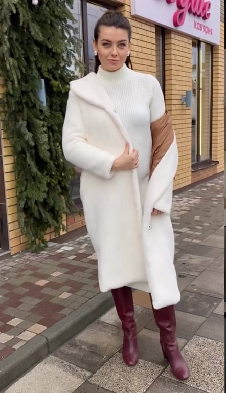 Под экошубу можно смело надевать платье