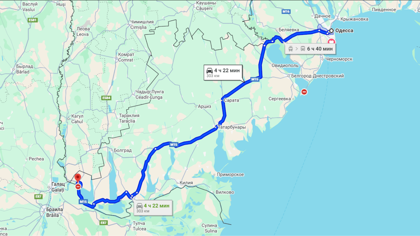 Затори до Рені на трасі Одеса-Рені