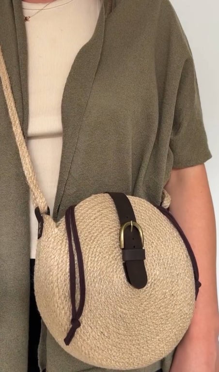 An unusual bag shape is in fashion