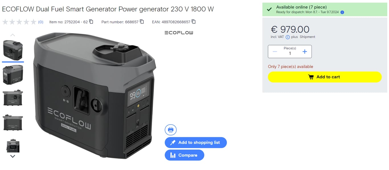 Ціни на генератори в Україні станом на липень 2024