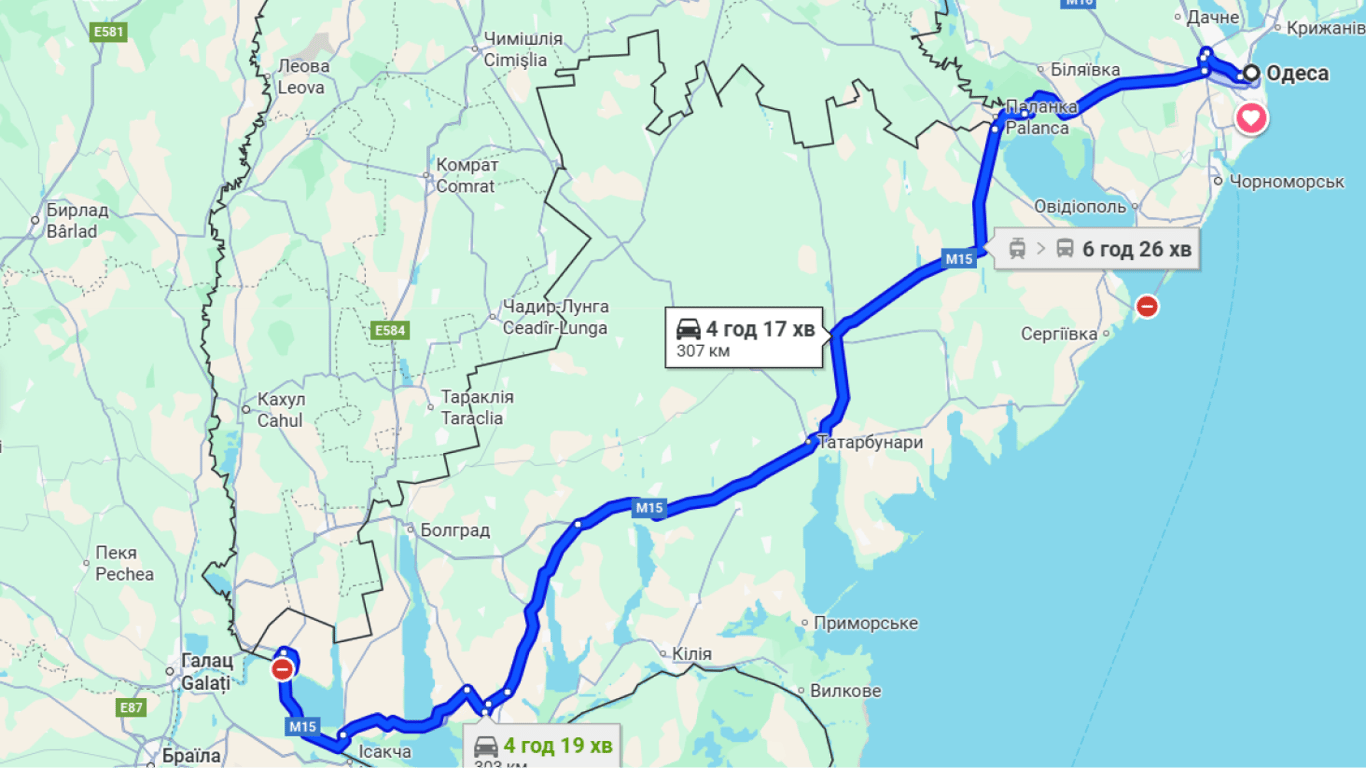 Затори на трасі Одеса-Рені