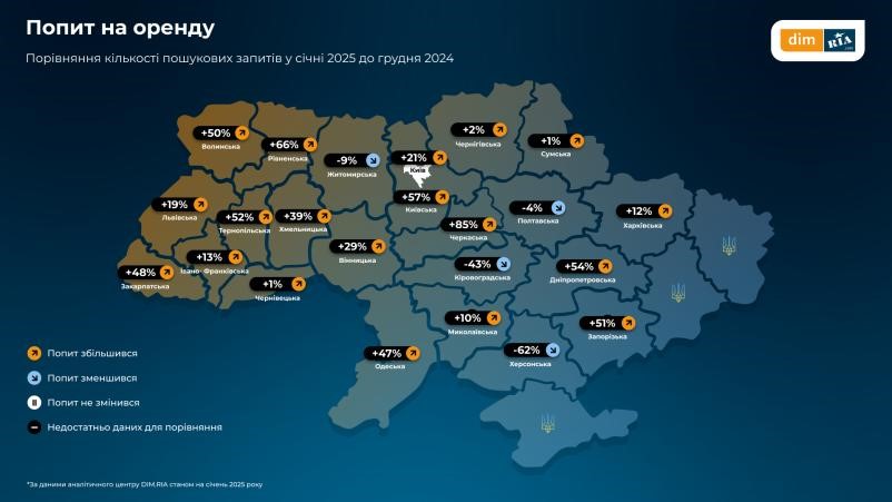Де в Україні зросли ціни на оренду житла у січні 2025 року - фото 5