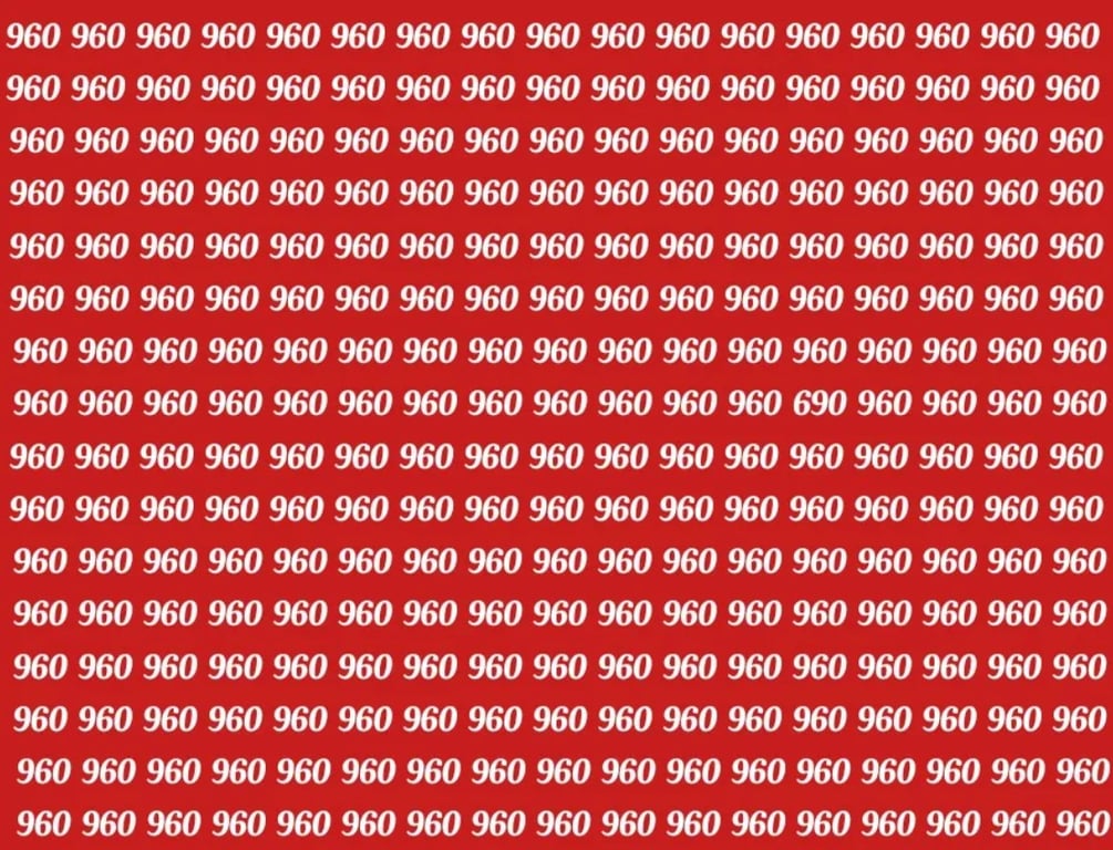 Важке випробування для уваги — знайдіть число 690, яке приховане серед 960 - фото 1