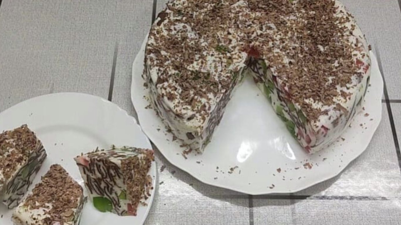 рецепт торта без випічки бите скло