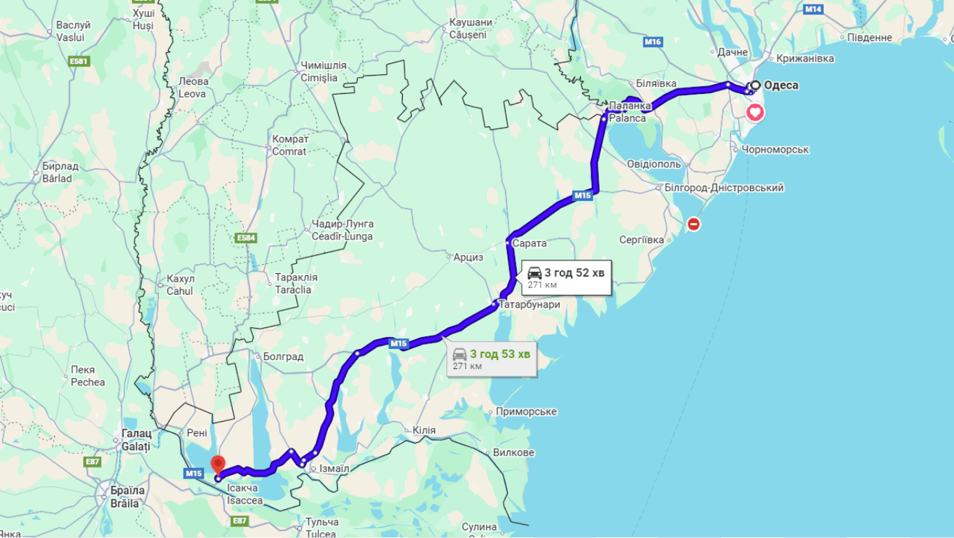 Затори на трасі Одеса-Рені