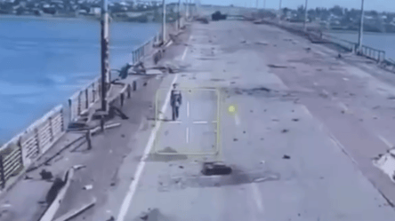 Женщина вышла из оккупированных Олешек под сопровождением украинской дрона — видео - 285x160