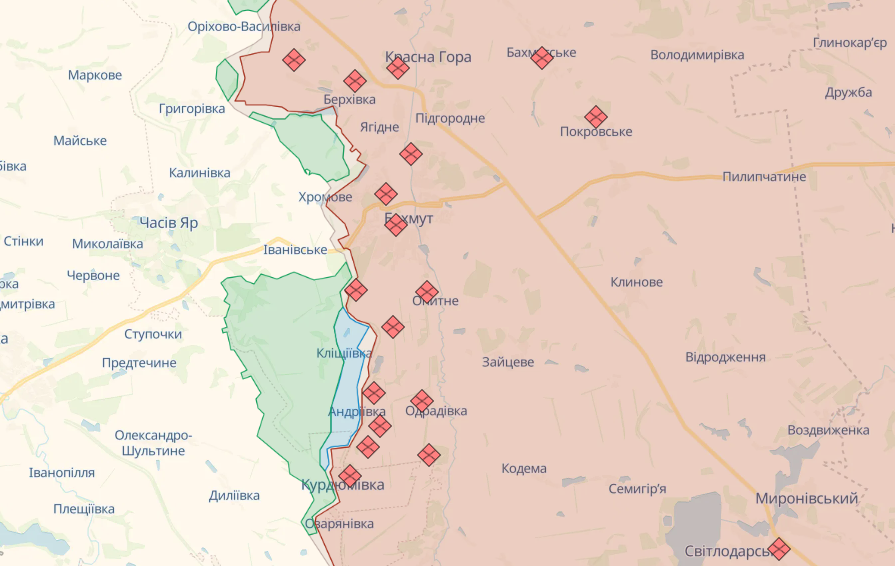 Карта бойових дій на 25 вересня
