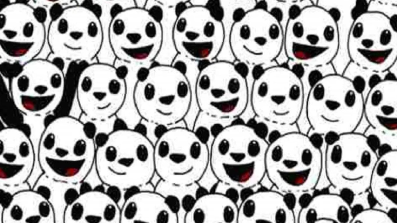 Оптическая иллюзия: всего 1% найдут мяч среди улыбающихся панд за 10 секунд