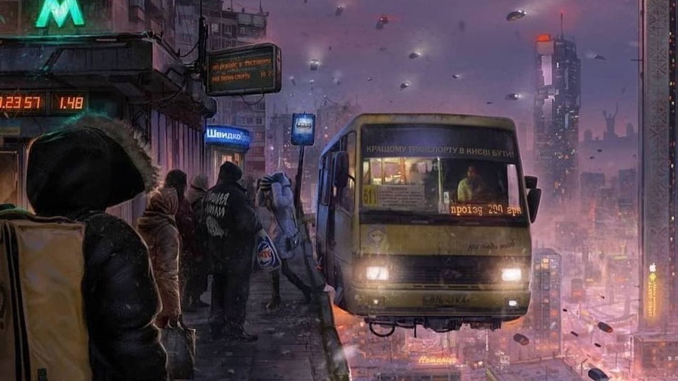 "Позняки" будущего: художник изобразил район Киева в футуристическом стиле