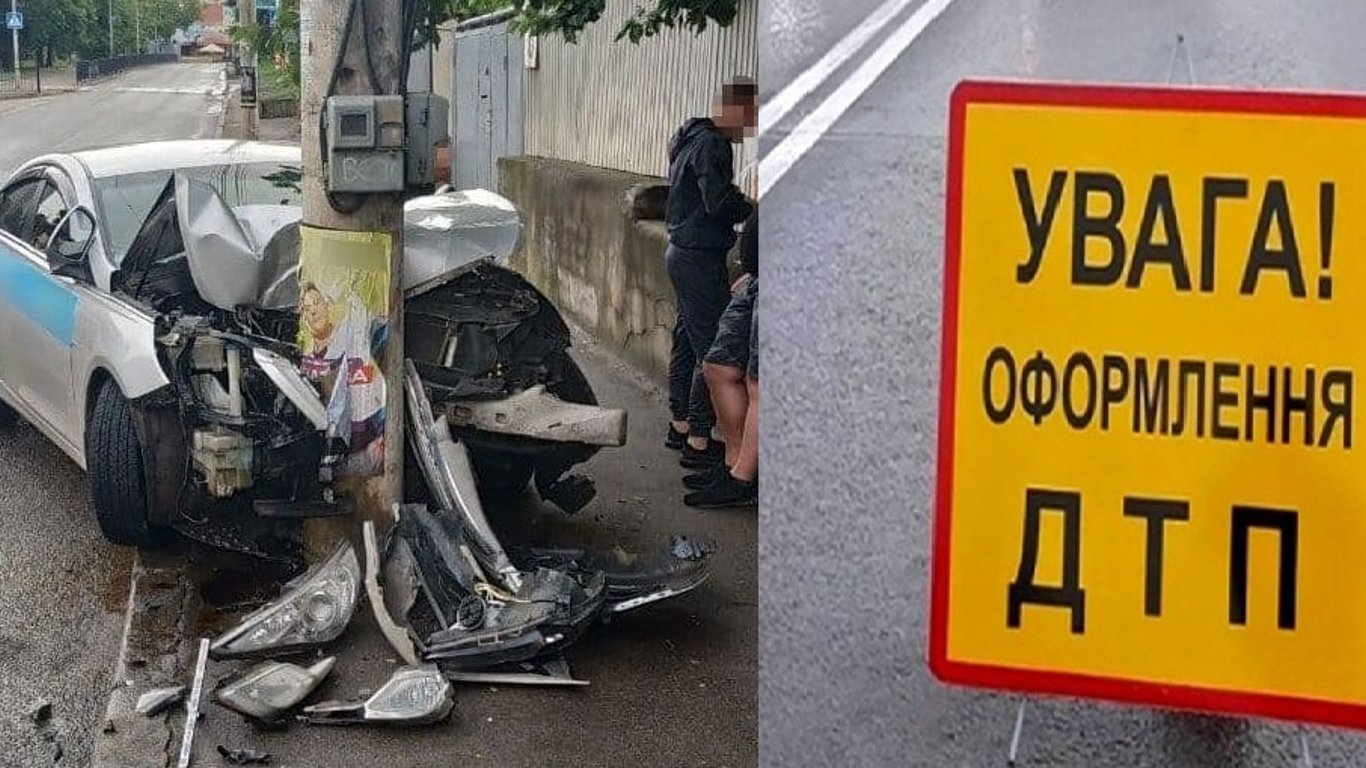В Одессе на Фонтанской дороге Hyundai влетел в столб