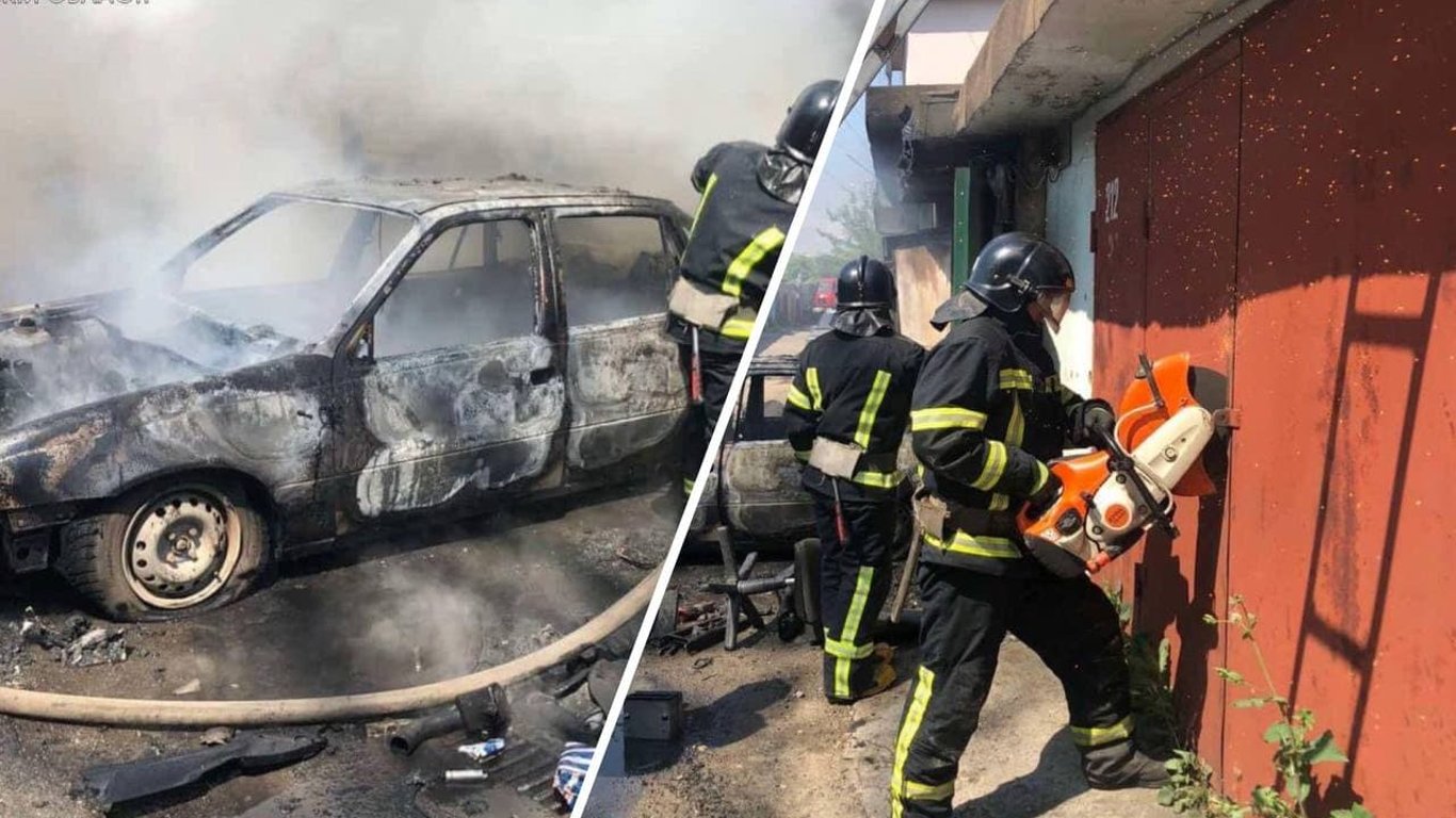 В Одессе спасатели тушили пожар несмотря на трудности из-за припаркованных авто
