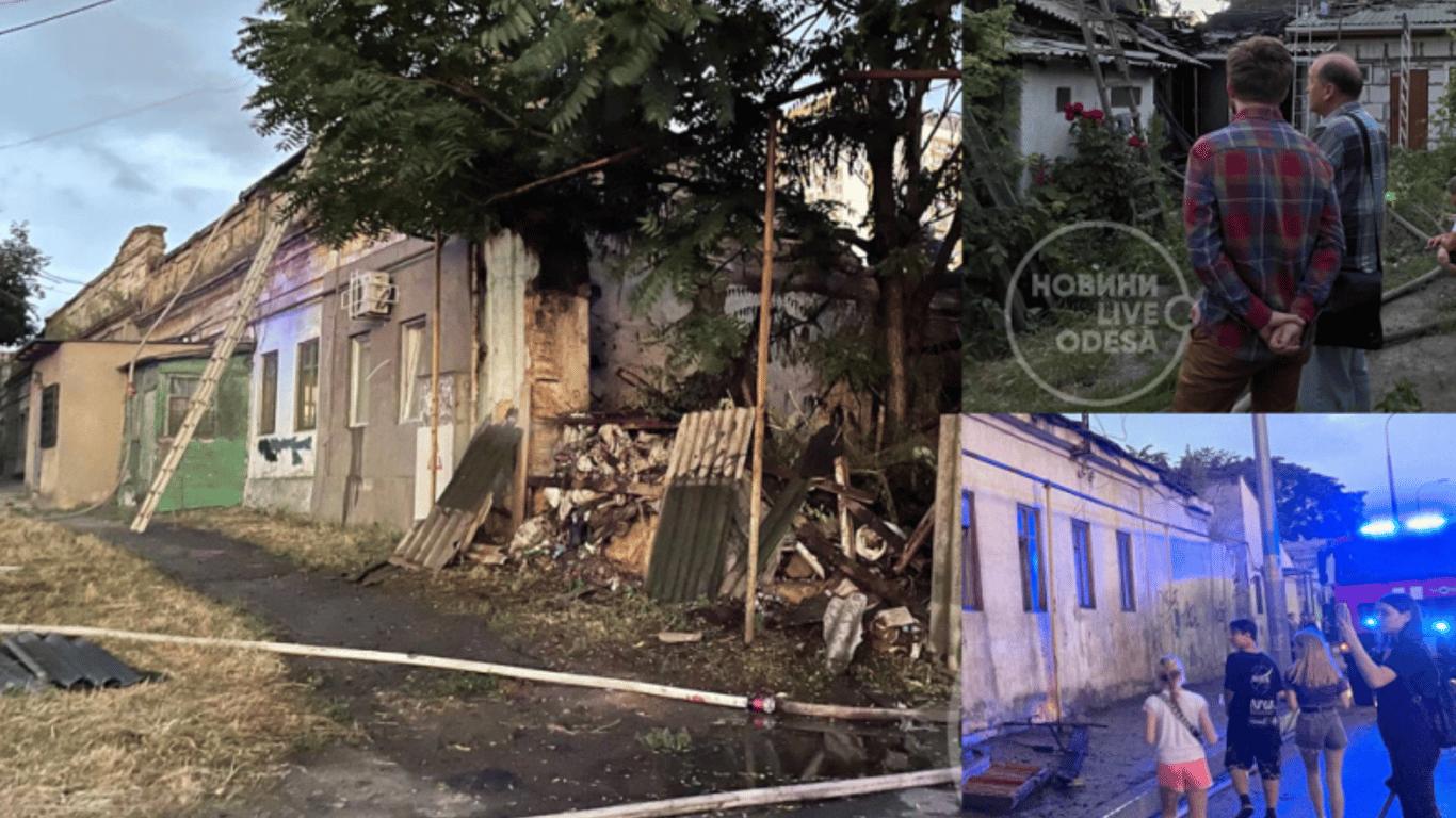 В Одессе на Балковской горел дом - пожар тушили полтора часа
