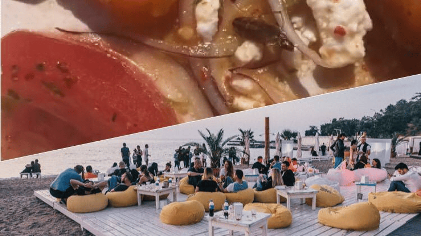 В Одессе на элитном пляже принесли салат с тараканом - видео