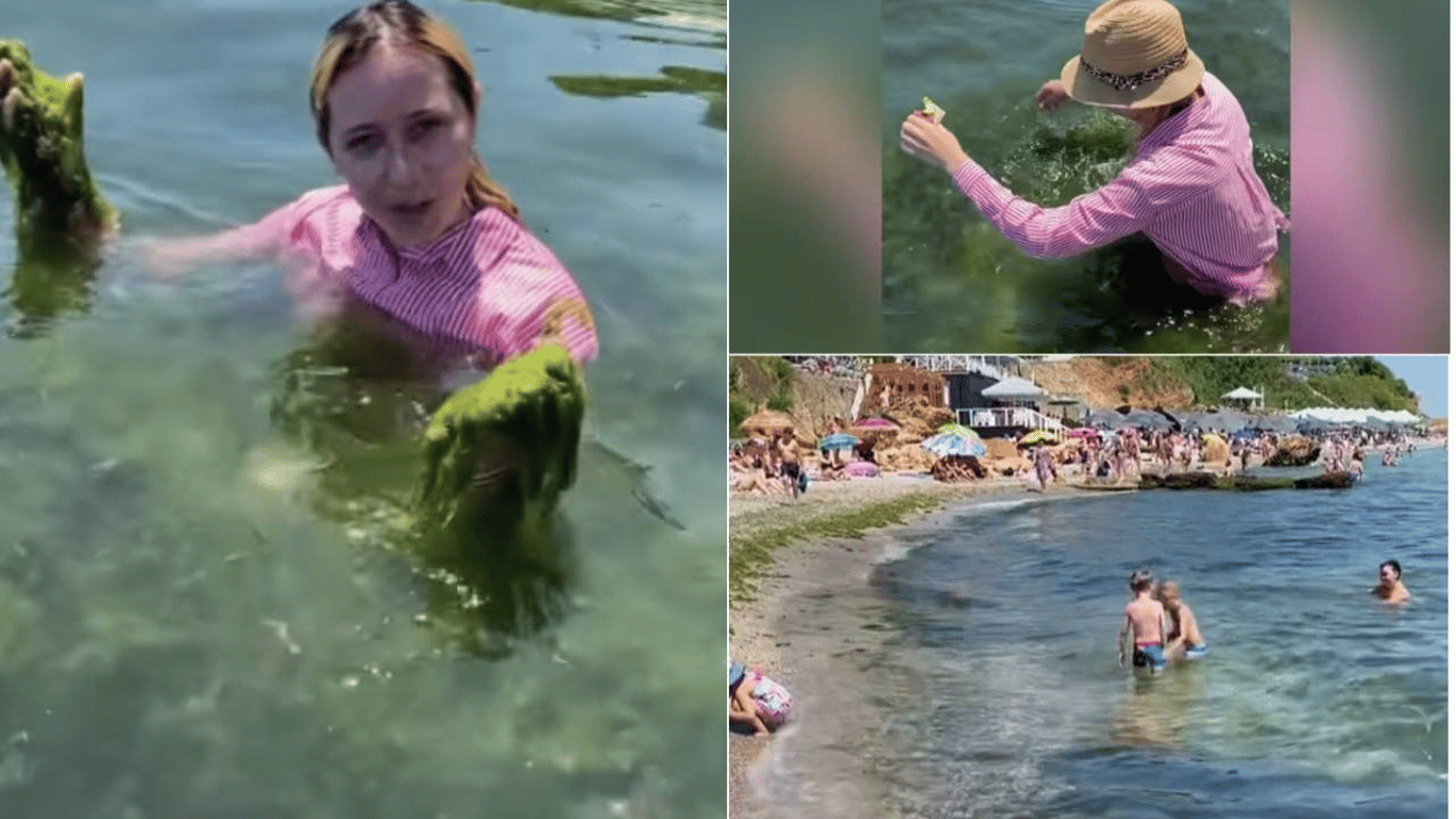 С пляжей Одессы посмеялась украинская блогерша Носевуч через грязь и водоросли - видео
