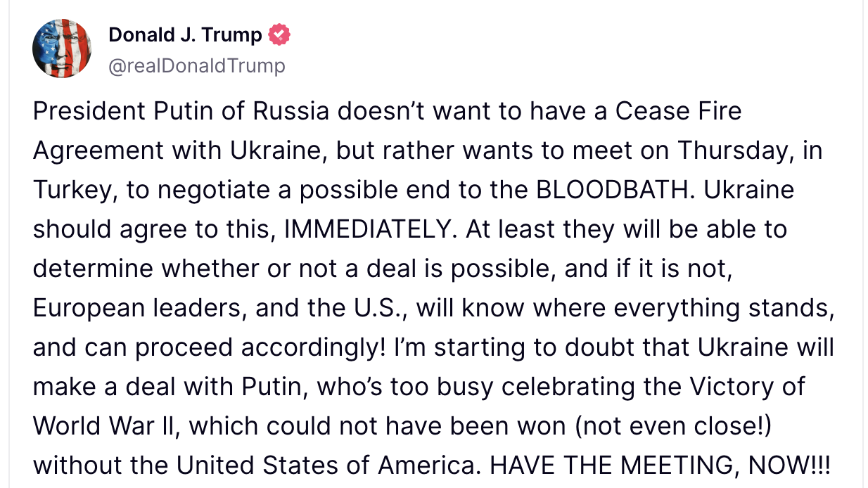 Трамп про припинення вогню і переговори з РФ