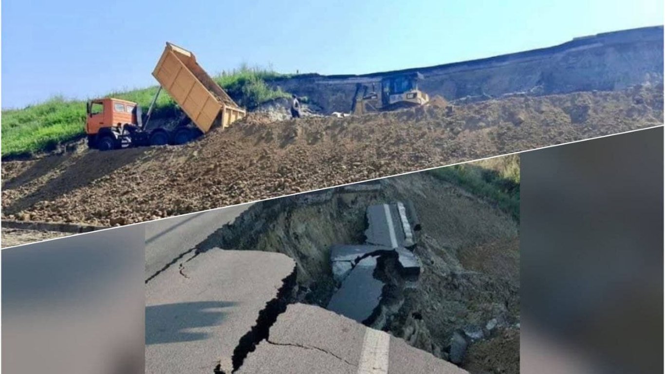 Зсув зруйнував частину траси Одеса-Київ - дорожники взялися за ремонт