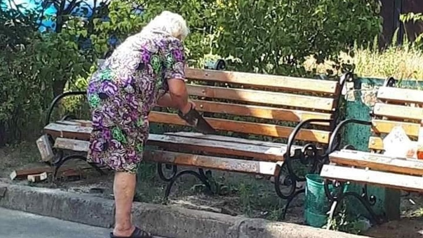 В Киеве пенсионерка применила бензопилу в борьбе с шумными компаниями - фото