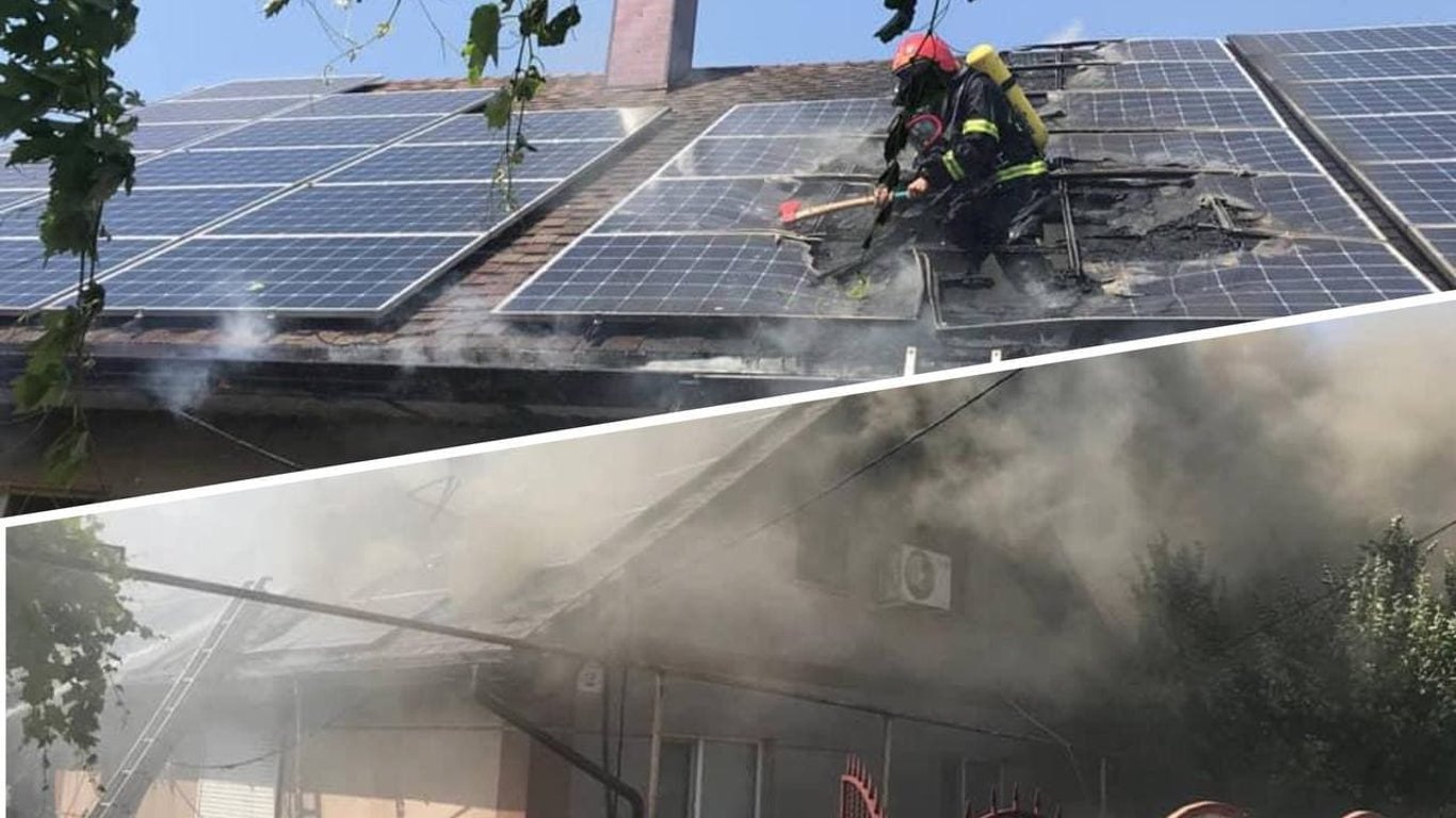 На Одещині на даху будинку загорілись сонячні батареї