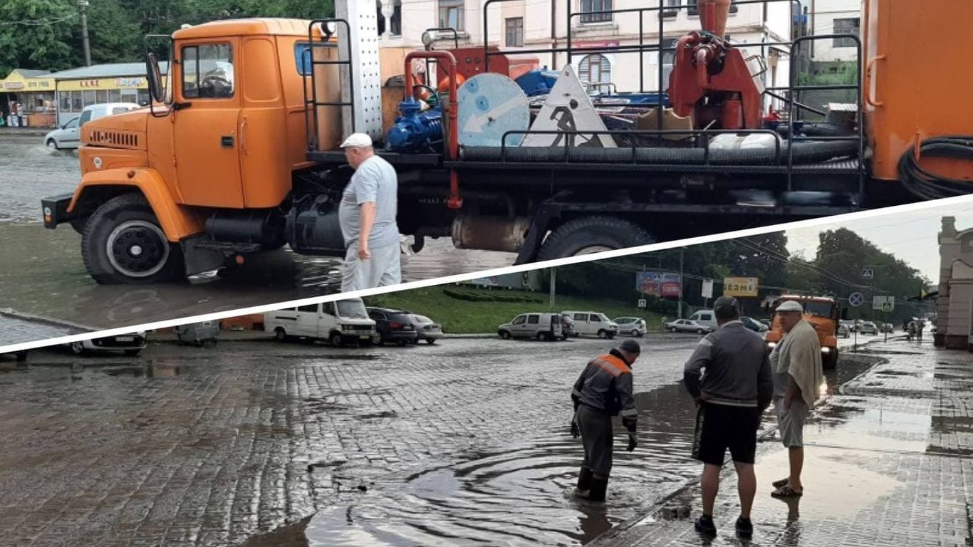 В Черновцах вода смывала дороги и подтопила вокзал