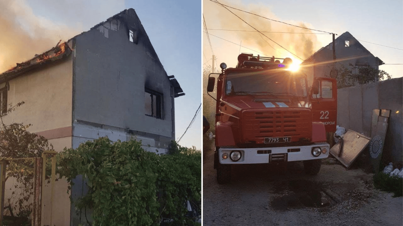 В Одеській області палав двоповерховий будинок - фото