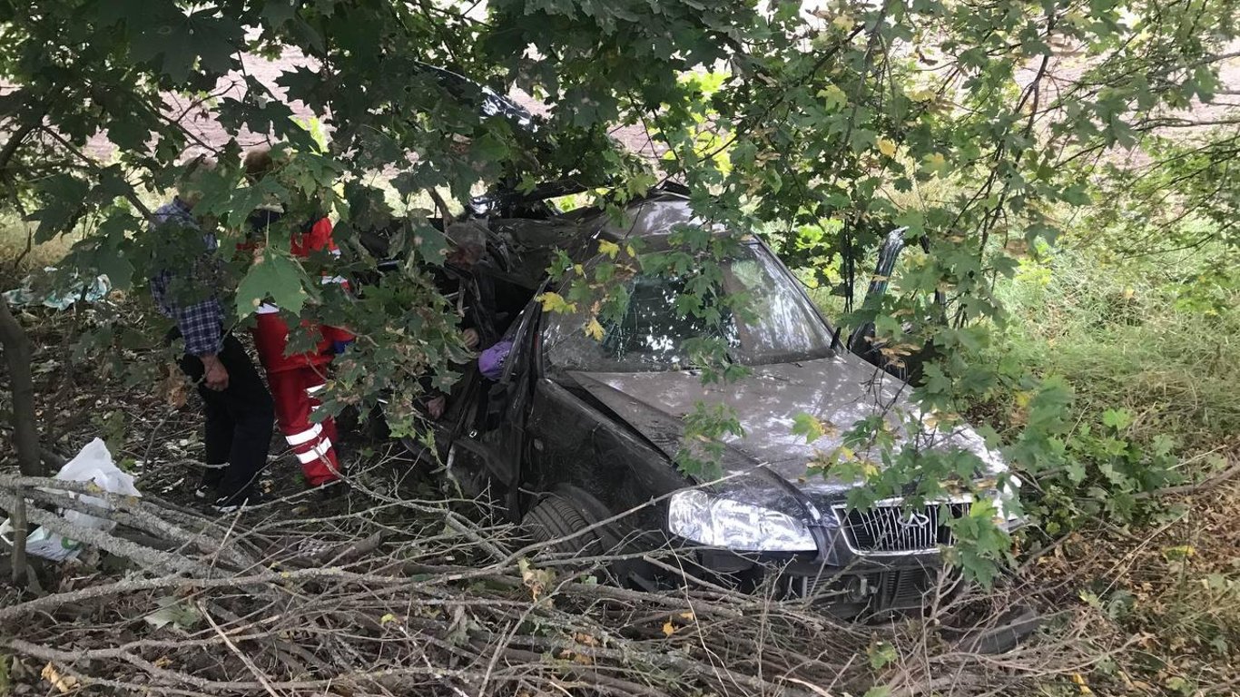 У Київській області водій Cherry Amulet на швидкості врізався у дерево: троє людей загинуло. Фото