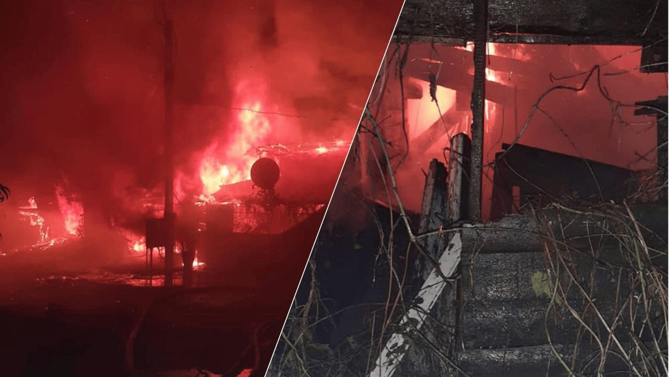 В Черноморске горел жилой дом - от него почти ничего не осталось