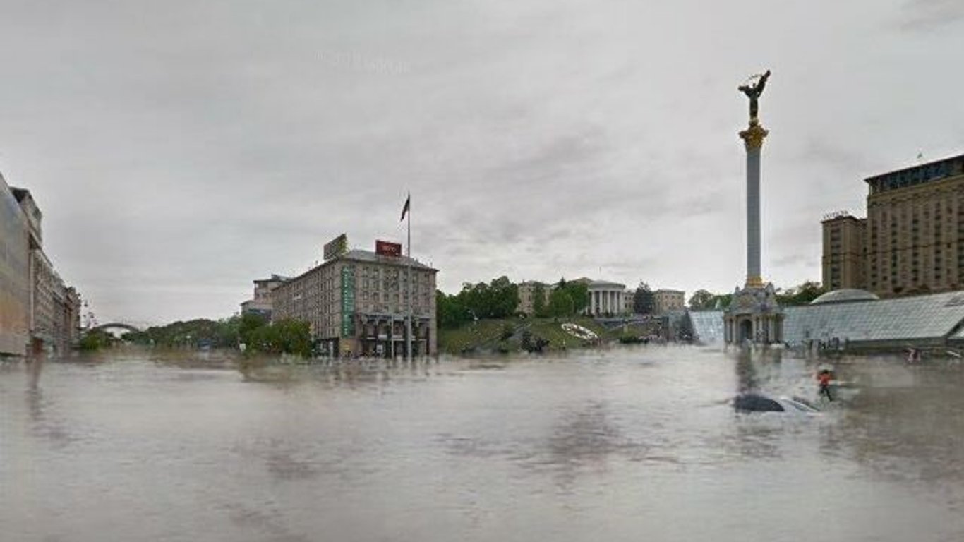 Потоп в Киеве - искусственный интеллект показал последствия катаклизма.