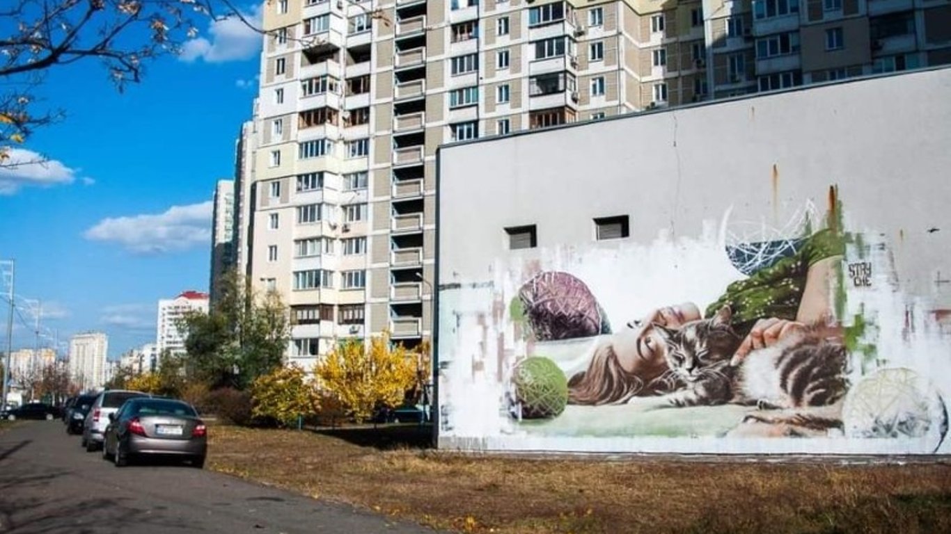 Мурали у Києві - з'явився новий яскравий малюнок на домі