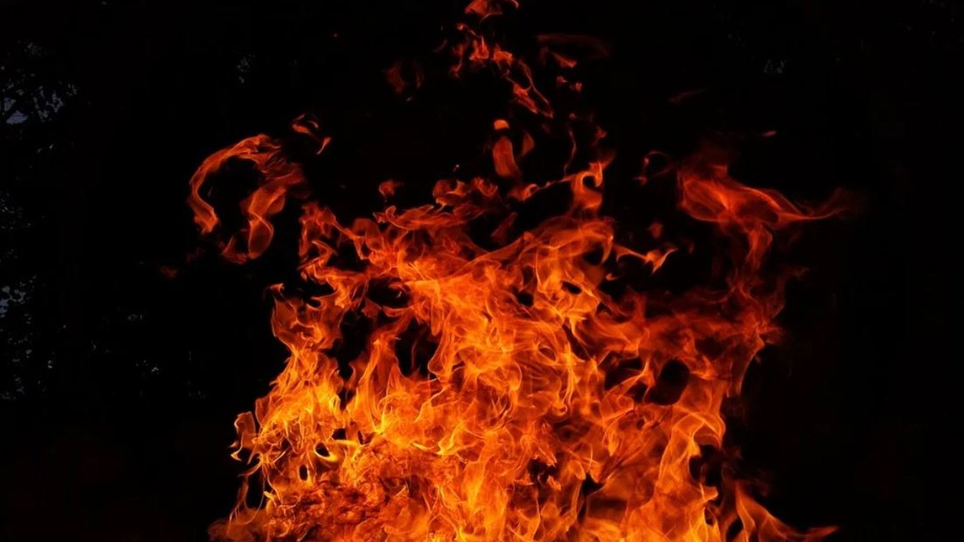 В Харьковской области горит камыш в Хорошево