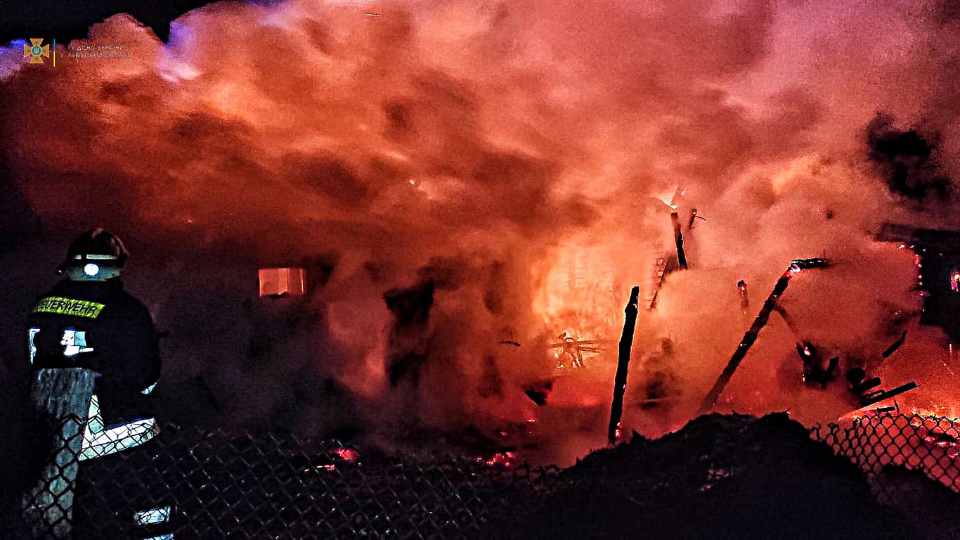 Пожар в Корсове - сгорели здание и птица