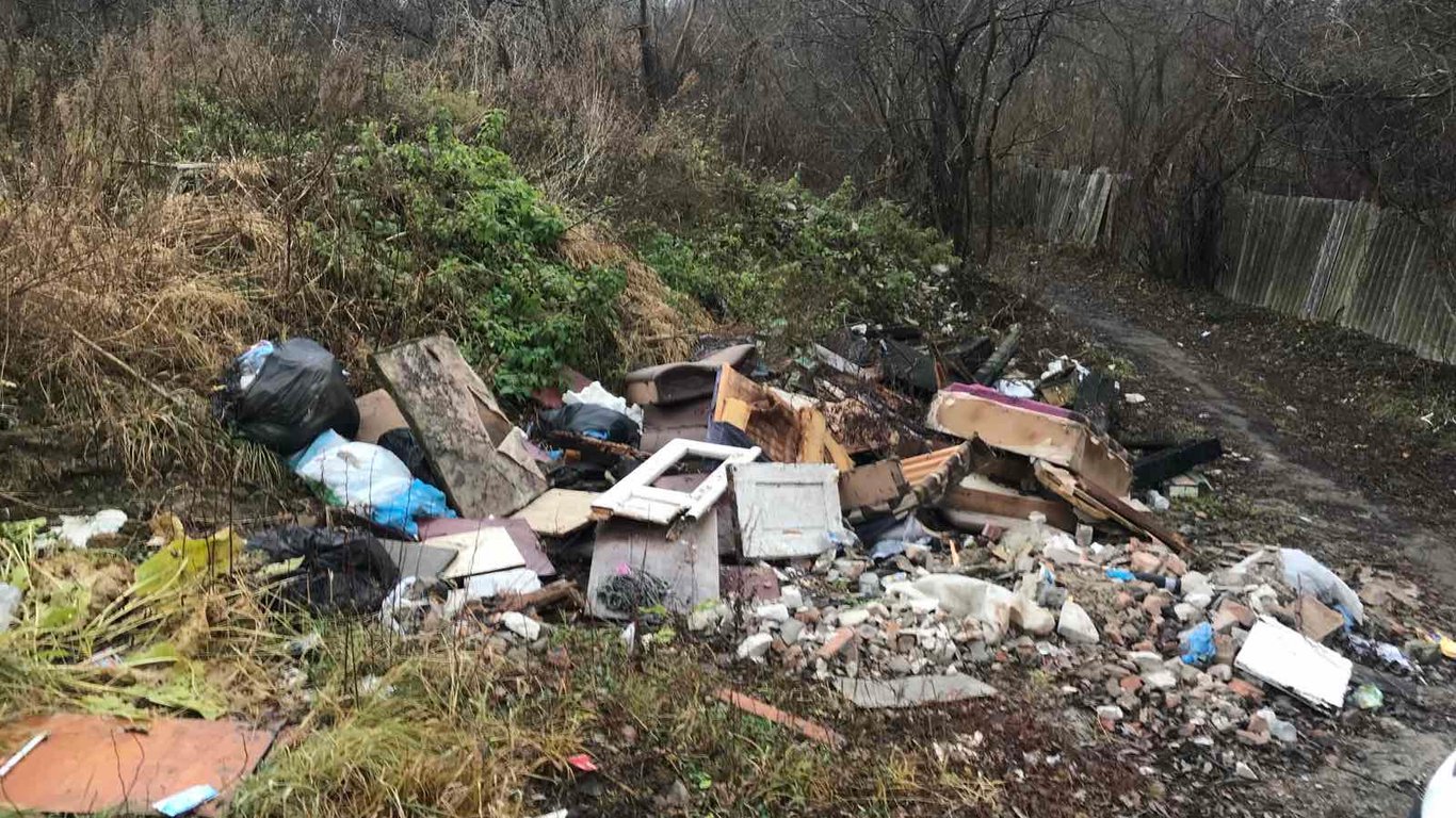 Біля Голосківського кладовища  знайшли незаконне сміттєзвалище - фото
